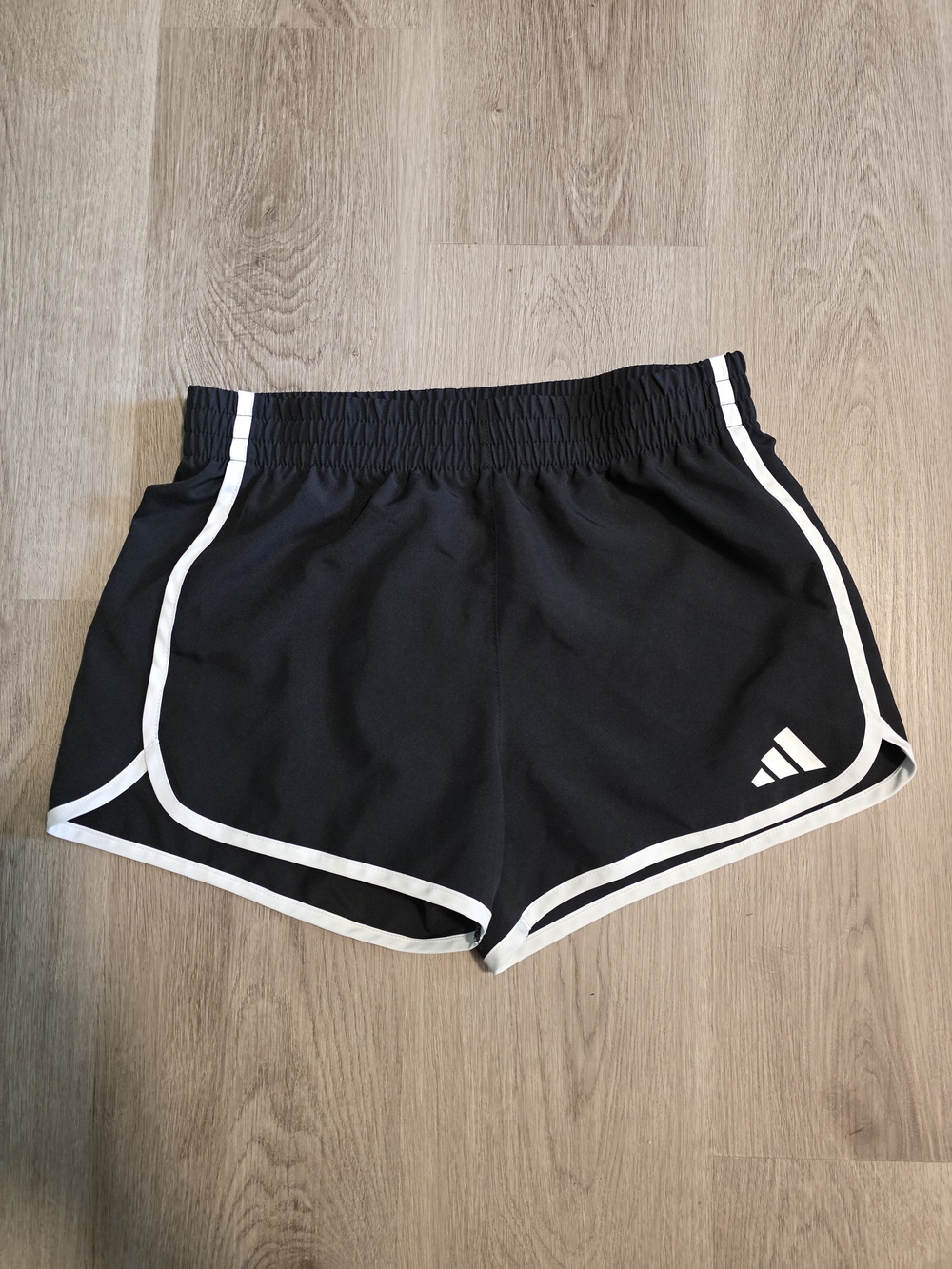 adidas Black Athletic Shorts with White Trim